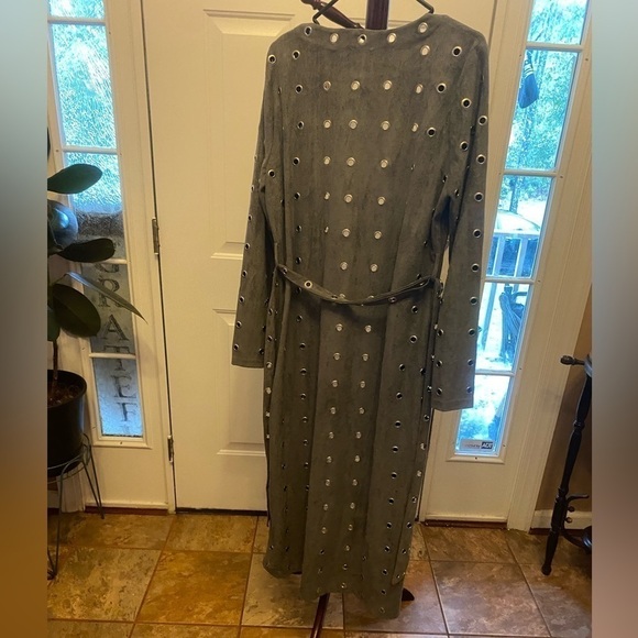 NWOT ADORE LONG FAUX SUEDE TRENCH COAT SIZE XL - Picture 5 of 8